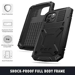 Phone Case For Apple Full Body Case iPhone 14 13 12 11 Plus Pro Max Waterproof Military Grade Protection with Front Screen Glass Film Armor Metal Silicone Lightinthebox