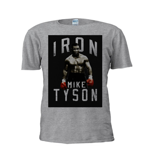 (Small, Grey) Mike Tyson Boxing T Shirt Gym Training Muscle Running MMA T Shirt Trendy T Shirt
