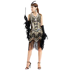 The Great Gatsby Charleston Plus Size Roaring 20s 1920s Cocktail Dress Vintage Dress Flapper Dress Dress Prom Dress Halloween Costumes Prom Dresses Women's Costume Vintage Cosplay Party Prom / Sequin Lightinthebox