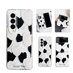 Phone Case For Samsung Galaxy Flip Z Fold 4 Z Fold 3 Z Flip 4 Z Flip 3 Flip Dustproof Anti-Scratch Heart PC Lightinthebox
