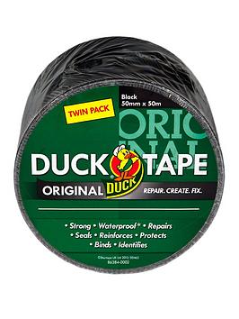 Duck Tape Original 50Mm X 50M Black (2) Twin Pack Tape