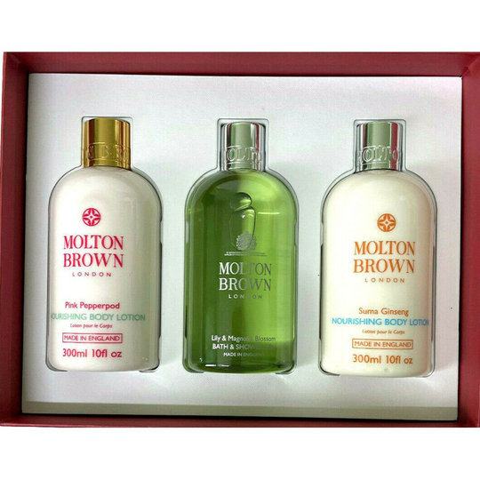 MOLTON BROWN TRIO GIFT SET BATH & SHOWER GEL / BODY LOTION + BOX NEW
