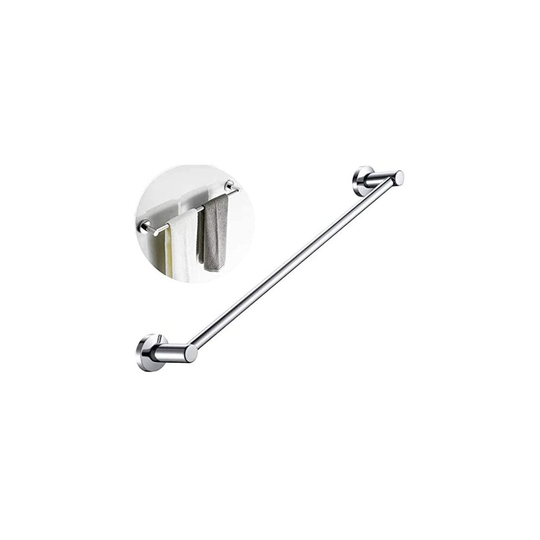 FUKTSYSM Stainless Steel Towel Bar Rail - 40 cm / 15.7 in, Round Towel Bar Bail Rack Bathroom or Kitchen Accessory, Screws Mounting, Polished Fin