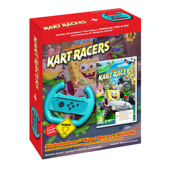 Nickelodeon Kart Racers Bundle + Wheel Accessory Nintendo Switch Game [Code in a Box]