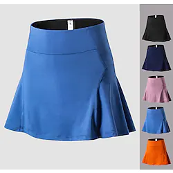 YUERLIAN Women's Athletic Skorts Golf Skirts Golf Skorts Quick Dry Moisture Wicking Skirt 2 in 1 Compression Liner Solid Color Autumn / Fall Spring Summer Gym Workout Tennis Golf / High Elasticity Lightinthebox