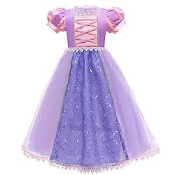 Princess Rapunzel Dress Flower Girl Dress Girls' Movie Cosplay A-Line Slip Vacation Dress Purple Dress Christmas Halloween Children's Day Polyester Lightinthebox