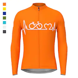 21Grams Men's Cycling Jersey Long Sleeve Bike Top with 3 Rear Pockets Mountain Bike MTB Road Bike Cycling Breathable Quick Dry Moisture Wicking Reflective Strips Black Green Yellow Graphic Spandex Lightinthebox