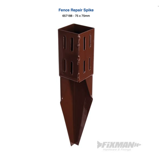 Fixman Fence Repair Spike 75 x 75mm - Fence Repair Spike 75mm 657188 - fence repair spike 75mm fixman 657188