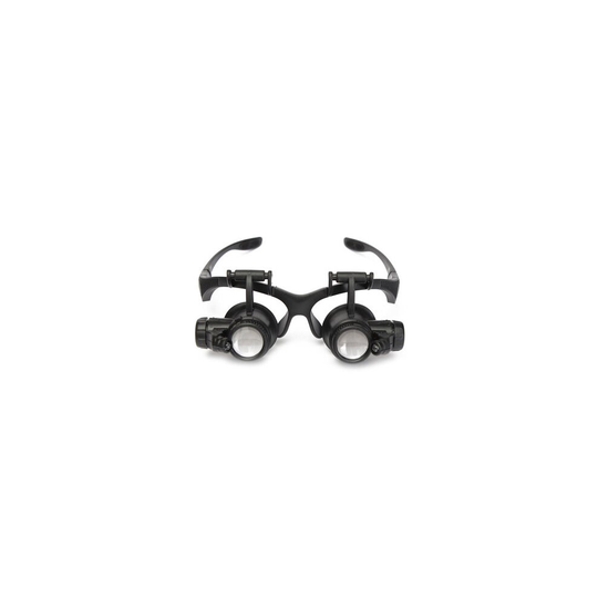 10X 15X 20X 25X LED Magnifier Loupe Glasses Double Eye Jeweler Watch Repair Changable Lens