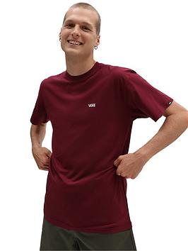 Vans Left Chest Logo Short Sleeve T-Shirt - Burgundy, Burgundy, Size Xs, Men