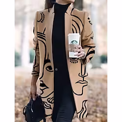 Women's Winter Coat Lightweight Comfortable Work Daily Wear Vacation Casual Daily Open Front Stand Collar Active Modern Solid Color Regular Fit Outerwear Long Sleeve Winter Fall Khaki S M L XL XXL 3XL Lightinthebox