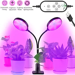 1/2pcs Grow Light LED Full Spectrum Phytolamps USB Grow Light with Timer Control Desktop Clip Phyto Lamps for Plants Seedling Flowers Grow Box Lightinthebox