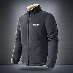 Men's Hiking Windbreaker Hiking Fleece Jacket Winter Outdoor Thermal Warm Windproof Fleece Lining Breathable Outerwear Winter Jacket Coat Skiing Ski / Snowboard Fishing Dark Gray Black / Quick Dry Lightinthebox