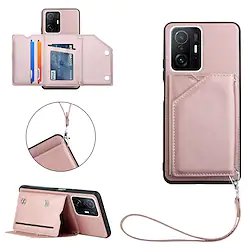 Phone Case For Xiaomi Back Cover Note 10 Pro Card Holder with Stand Single Sided Solid Colored PU Leather Lightinthebox