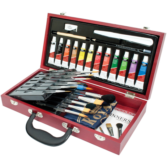 Wooden Box Art Set-Watercolor 30pc