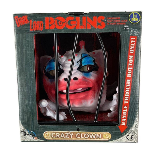 Boglins Glow in the Dark Hand Puppet Dark Lord Crazy Clown 80's Style Cage Box