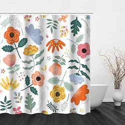 Plant Painting Series Design Drawing Bathroom Waterproof Shower Curtain with Hook Bathroom Home Decoration Lightinthebox