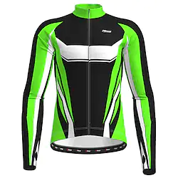 21Grams Men's Cycling Jacket Cycling Jersey Long Sleeve Bike Jacket Top with 3 Rear Pockets Mountain Bike MTB Road Bike Cycling Thermal Warm Warm Breathable Quick Dry Green Yellow Blue Graphic Lightinthebox