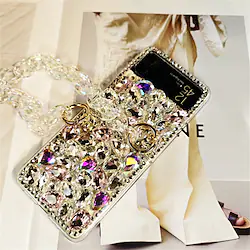 Phone Case For Samsung Galaxy Flip Z Flip Z Flip 4 Z Flip 3 Z Flip 2 Bumper Frame Rhinestone Full Body Protective Crystal Diamond PC Lightinthebox