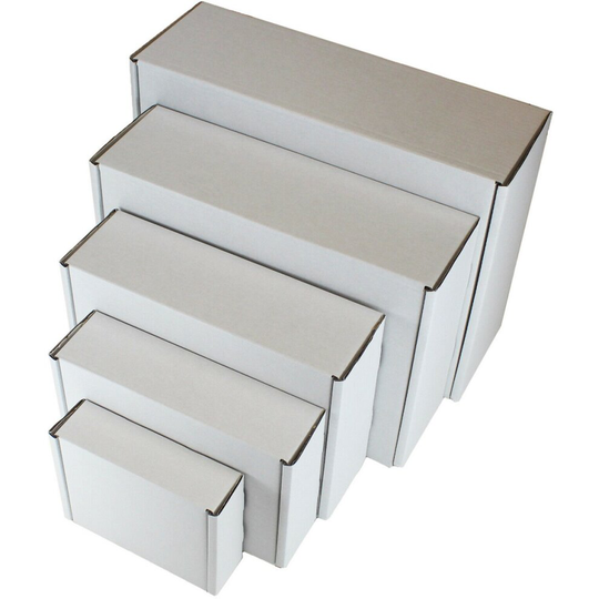 (290x208x95mm, 10 PCS) White Cardboard Boxes Small Parcel Postage Carton