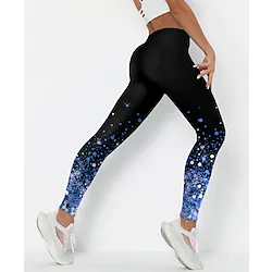 Women's Yoga Pants Tummy Control Butt Lift Quick Dry High Waist Yoga Fitness Gym Workout Cropped Leggings Bottoms Color Gradient Spot Light Purple Black Purple Sports Activewear Stretchy Skinny Lightinthebox