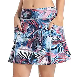 Women's Tennis Skirts Yoga Shorts Yoga Skirt 2 in 1 Side Pockets Tummy Control Butt Lift Quick Dry High Waist Yoga Fitness Gym Workout Skort Bottoms Rosy Pink Dark Blue Red Sports Activewear Stretchy Lightinthebox