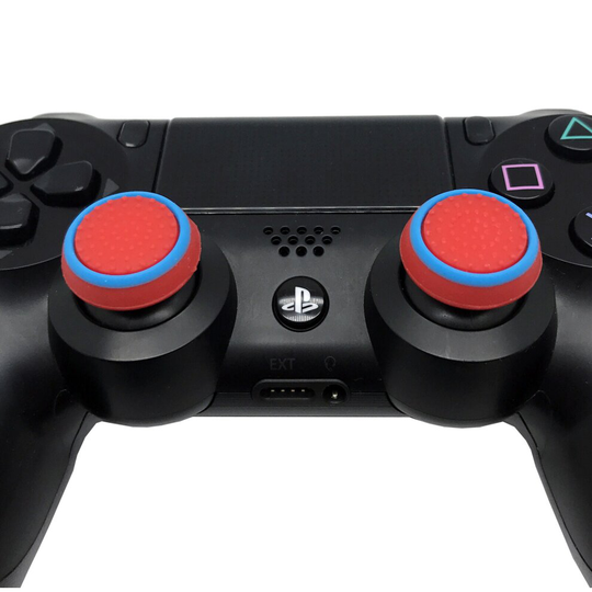 (Red Blue) 2 x EGP™ Grips Thumb Stick Cover Grip Caps For Sony PS4 Playstation 4 Controller