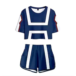 Inspired by Bakugou Katsuki Pants Cosplay Costume T-shirt Print Shorts For Women's Adults' 100% Polyester Lightinthebox