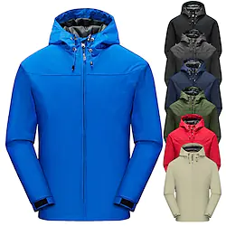 Men's Waterproof Hiking Jacket Gorpcore Hooded Jacket Windbreaker Raincoat Outdoor Rain Jacket Windproof Quick Dry Lightweight Jacket Outerwear Trench Coat Top Full Zip Hunting Fishing Lightinthebox
