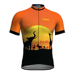 21Grams Men's Cycling Jersey Short Sleeve Bike Top with 3 Rear Pockets Mountain Bike MTB Road Bike Cycling Breathable Quick Dry Moisture Wicking Reflective Strips Orange Animal Polyester Spandex Lightinthebox