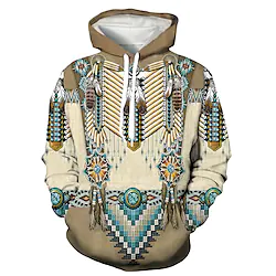 Inspired by American Indian Native American Hoodie 3D Harajuku Graphic Kawaii Hoodie For Men's Women's Adults' 3D Print Terylene Lightinthebox