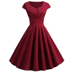 Audrey Hepburn Retro Vintage 1950s Hepburn Cocktail Dress Vintage Dress All Seasons Dress Women's Adults' Costume Vintage Cosplay Casual Vacation Dress Short Sleeve V Neck Knee Length A-Line Normal Lightinthebox