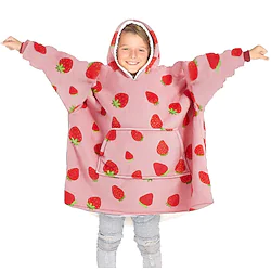Kid's Oversized Hoodie Blanket Wearable Blanket With Pocket Cartoon Print Onesie Pajamas Flannel Cosplay For Boys Girls' Christmas Animal Sleepwear Cartoon Festival / Holiday Costumes Lightinthebox