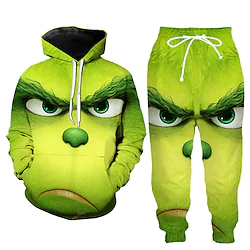 Inspired by Christmas Grinch Pants Hoodie Anime Harajuku Graphic Kawaii Pants For Men's Women's Adults' 3D Print Polyster Lightinthebox