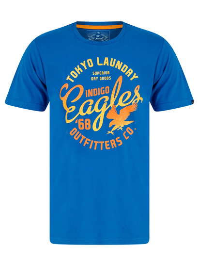 T-Shirts Kalida Motif Cotton Jersey T-Shirt in Jet Blue - Tokyo Laundry / S - Tokyo Laundry