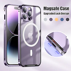 Phone Case Metal Magnetic Case for Iphone 14 13 12 11 Pro Max Aluminium Alloy Glass Frosted Protective Ultra-thin Magsafe Cover Lightinthebox