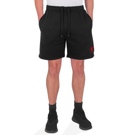 (Black, Small) Liverpool FC Official Football Gift Mens Fleece Jogger Shorts