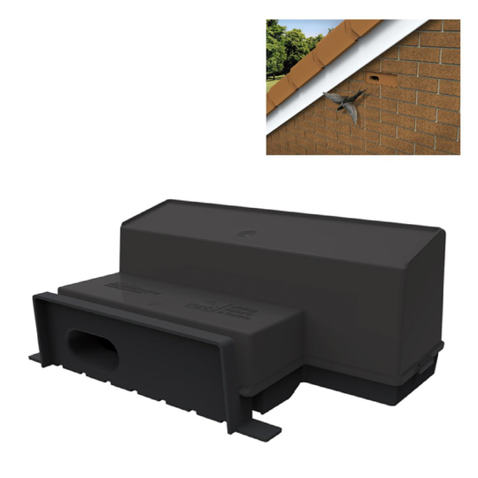 Swift Nesting Brick Box, Black Breeding Bird House for Brick or Rendered Walls