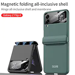 Phone Case For Samsung Galaxy Back Cover Z Flip 4 Portable Magnetic Full Body Protective Solid Colored TPU Lightinthebox