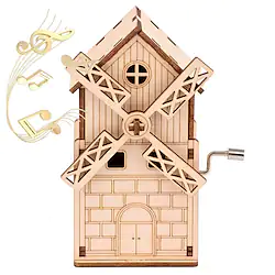 3D Wooden Puzzle Hand Crank Music Box Toys for Adults Assembled windmill for Boys Girls Adults Kids When Christmas/Birthday Lightinthebox