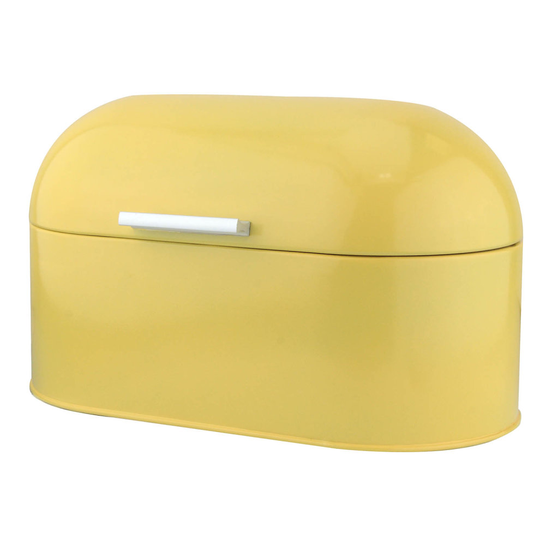 Custard Yellow Stainless Steel Vintage Bread Loaf Bin Box Food Storage Container