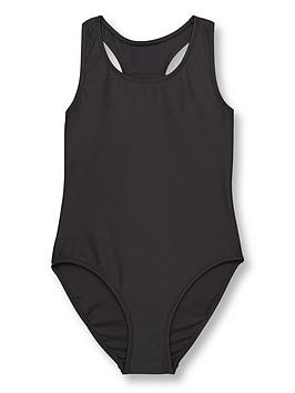 Everyday Girls Racer Back School Swimsuit - Black, Black, Size Age: 4-5 Years, Women