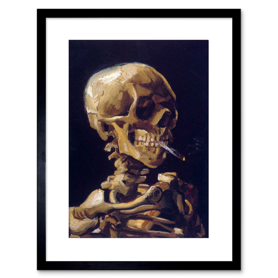 Vincent Van Gogh Skull With A Burning Cigarette Framed Wall Art Print