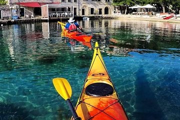 Full day Guided Sea Kayaking and snorkeling to Green Cave from Lopud island