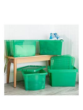 Wham Set Of 3 Crystal 28 Litre Box &Amp; Lid