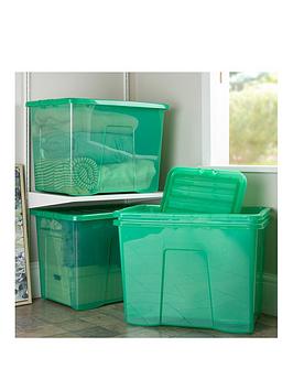 Wham Set Of 2 Crystal Storage Boxes In Green &Ndash; 80-Litre Capacity