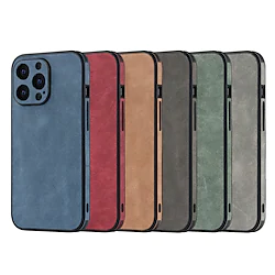 Phone Case For Apple Back Cover Classic Series iPhone 14 Pro Max 14 Plus 13 12 11 Pro Max Mini X XR XS Bumper Frame Soft Edges Non-Yellowing Solid Colored PU Leather Lightinthebox