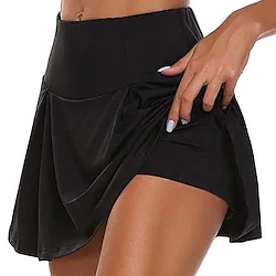 Women's Running Skirt Athletic Skorts 2 in 1 Liner High Waist Bottoms Athletic Athleisure Breathable Quick Dry Soft Fitness Gym Workout Running Sportswear Activewear Solid Colored Camouflage Red Lightinthebox