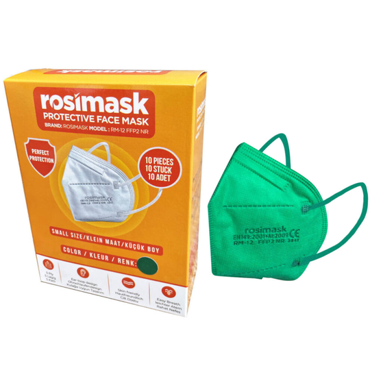 (Green) Childrens FFP2 Disposable Face Masks - Box of 10