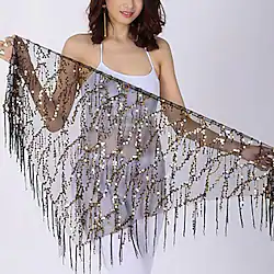 Belly Dance Hip Scarves Women's Performance Chinlon Sequin Hip Scarf Lightinthebox